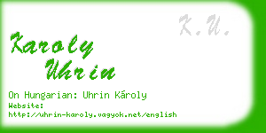 karoly uhrin business card
